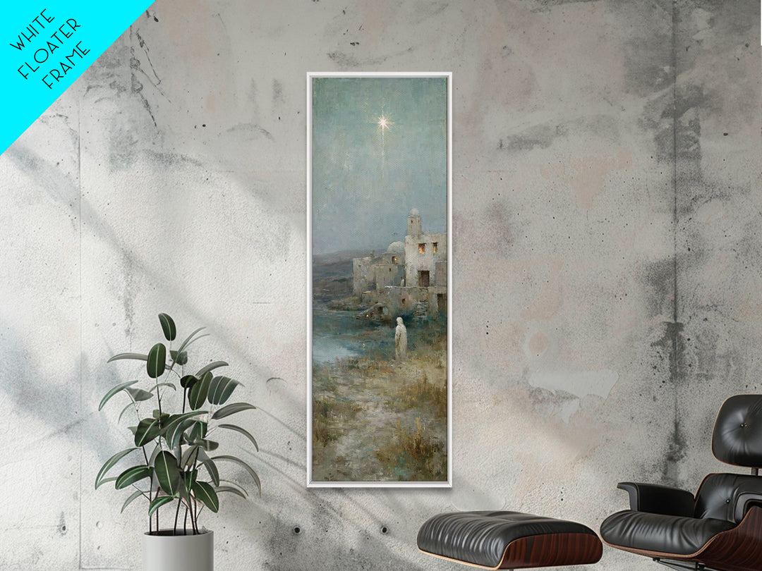 Star Of Salvation | Framed Canvas Print | Skinny Art | Christian Christmas Art | Christian Art Canvas | Christian Art | Christmas Wall Art