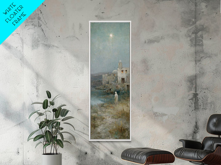 Star Of Salvation | Framed Canvas Print | Skinny Art | Christian Christmas Art | Christian Art Canvas | Christian Art | Christmas Wall Art