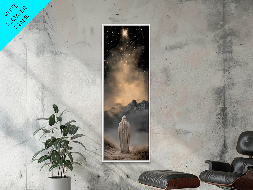 Bethlehem Night Sky – Framed Canvas Print – Tall Skinny Art Print – Christian Christmas Art – Christmas Wall Art – Christian Art Canvas – C