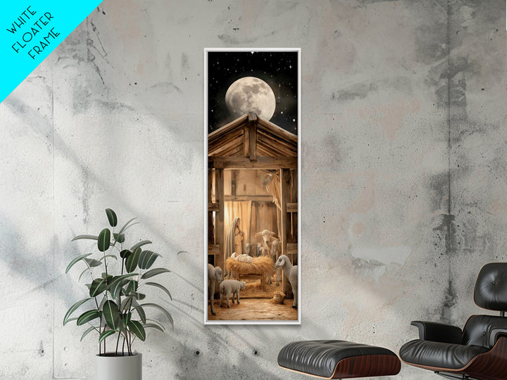 Stable Blessing Grace – Framed Canvas Print – Skinny Art – Christian Wall Art – Jesus Painting – Christmas Art – Christian Art Canvas