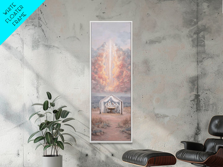 Celestial Birth Wonder – Framed Canvas Print – Skinny Art – Christian Wall Art – Christmas Art – Christian Art Canvas – Jesus Christmas Art