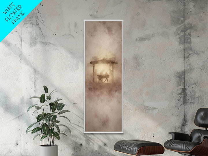 Bethlehem Night Glory – Framed Canvas Print – Tall Narrow Wall Art – Jesus Painting – Christian Christmas Art – Christian Art Canvas – Jesu