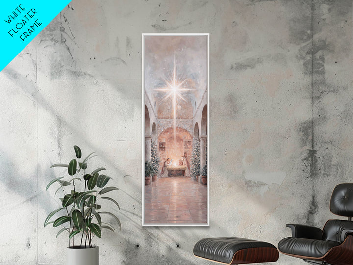 Star of Bethlehem – Framed Canvas Print – Tall Narrow Wall Art – Jesus Painting – Jesus Art – Christian Art Canvas – Christian Christmas Ar