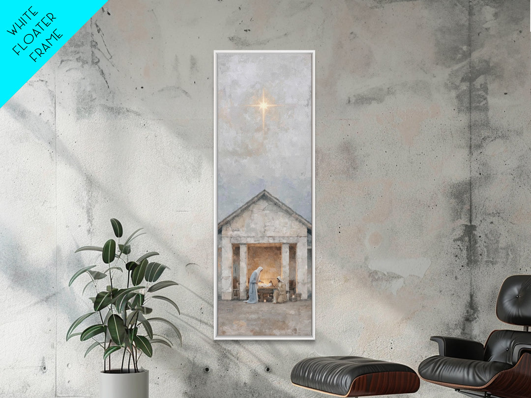 Sacred Christmas Hope – Framed Canvas Print – Tall Narrow Wall Art – Jesus Art – Christian Christmas Art – Jesus Painting – Christian Art C