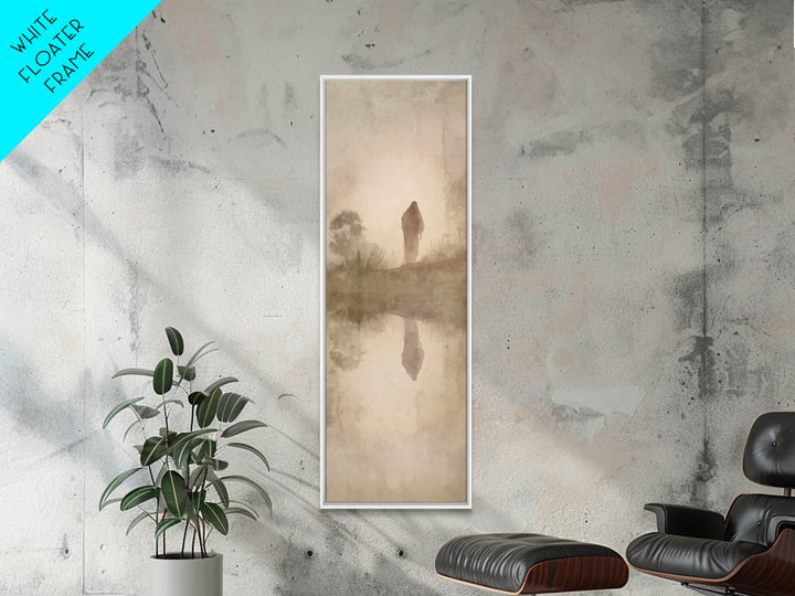 Silent Morning Savior – Framed Canvas Print – Narrow Art – Christian Wall Art – Christian Art – Jesus Painting – Modern Christian Painting