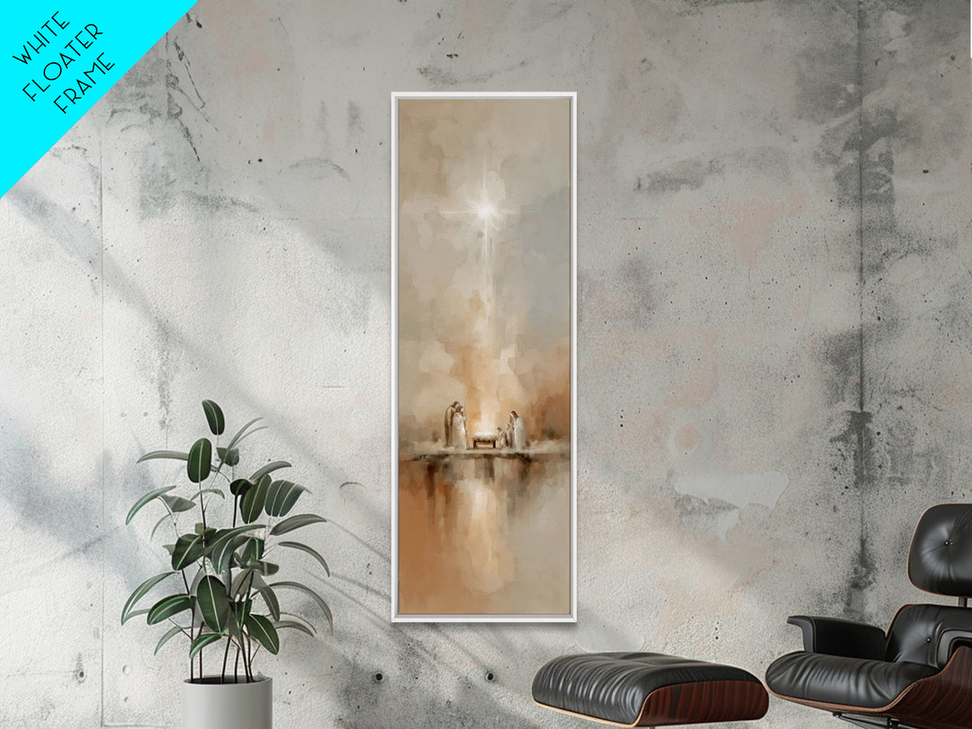 The Guiding Star - Framed Canvas Print - Christian Wall Art - Christmas Art - Christian Art Canvas - Christian Christmas Art - Tall Narrow