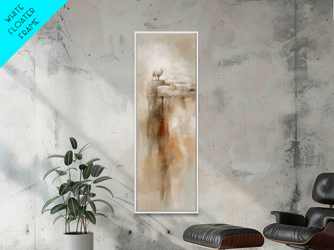 Soft Valley Lamb | Framed Canvas Print | Christian Art Canvas | Subtle Christian Art | Christian Wall Art | Christian Painting | Skinny Art
