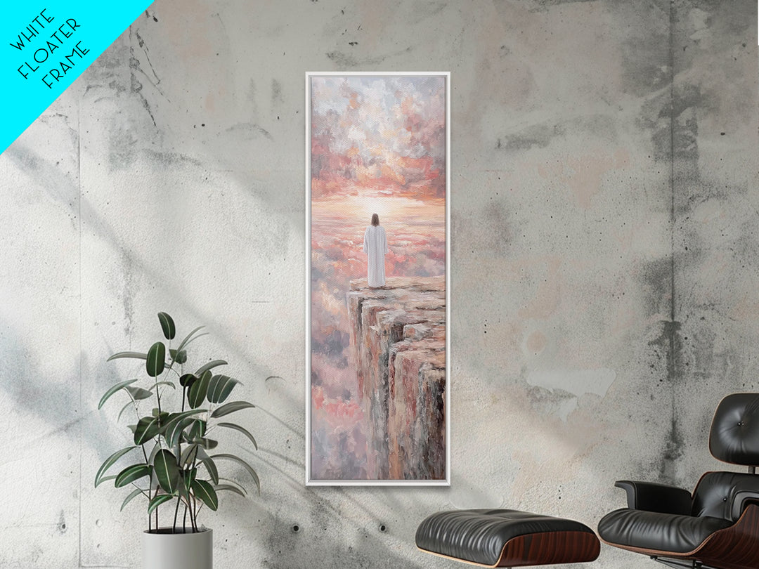 Dawn of Mercy, Framed Canvas Print, Christian Art Canvas, Jesus Painting, Christian Wall Art, Moody Christian Art, Tall Skinny Art Print