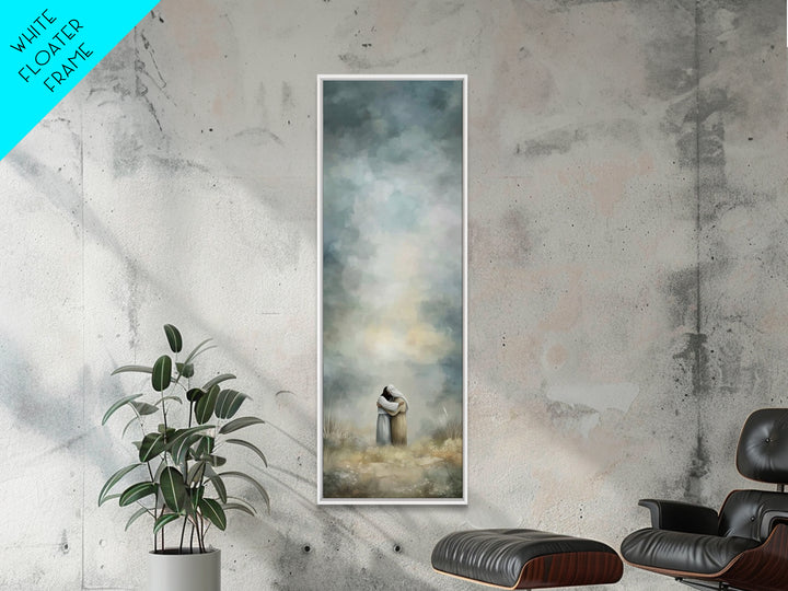 Embrace of Grace | Framed Canvas Print | Christian Wall Art | Christian Art Canvas | Christian Painting | Subtle Christian Art | Narrow Art