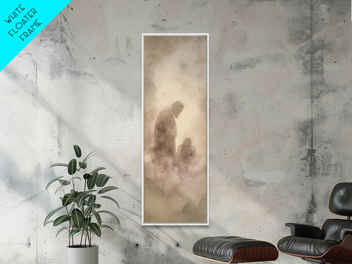 Shadowed Mercy Calm – Framed Canvas Print – Christian Art – Christian Wall Art – Christian Art Canvas – Minimalist Christian Art – Narrow A