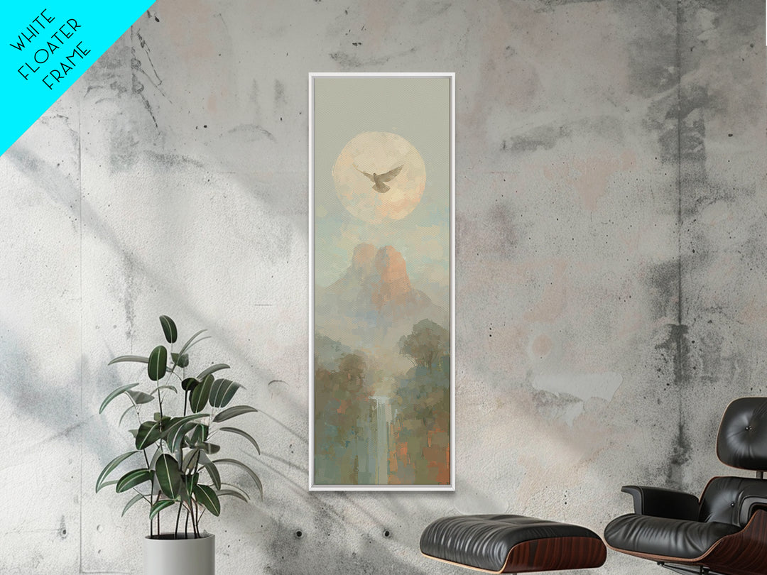 Dove Of Peace Rising – Framed Canvas Print – Tall Skinny Art Print – Christian Art Canvas – Christian Wall Art – Christian Art – Christian
