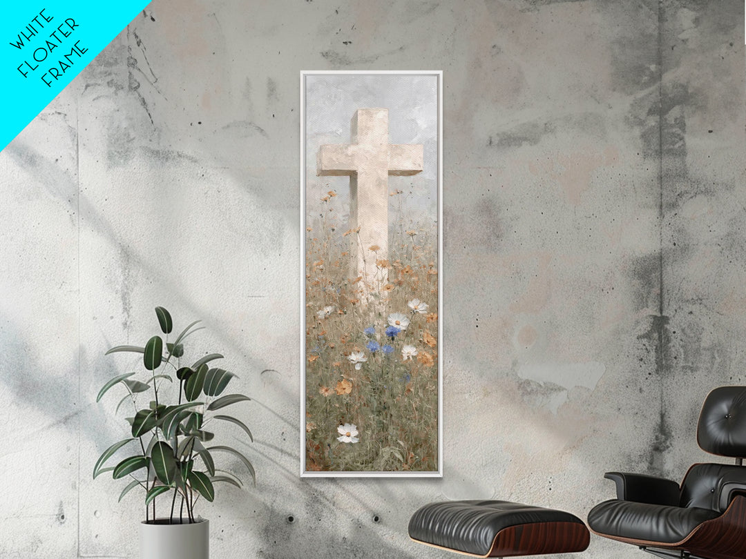 Field Of Mercy – Framed Canvas Print – Christian Art Canvas – Tall Narrow Wall Art – Jesus Painting – Christian Wall Art