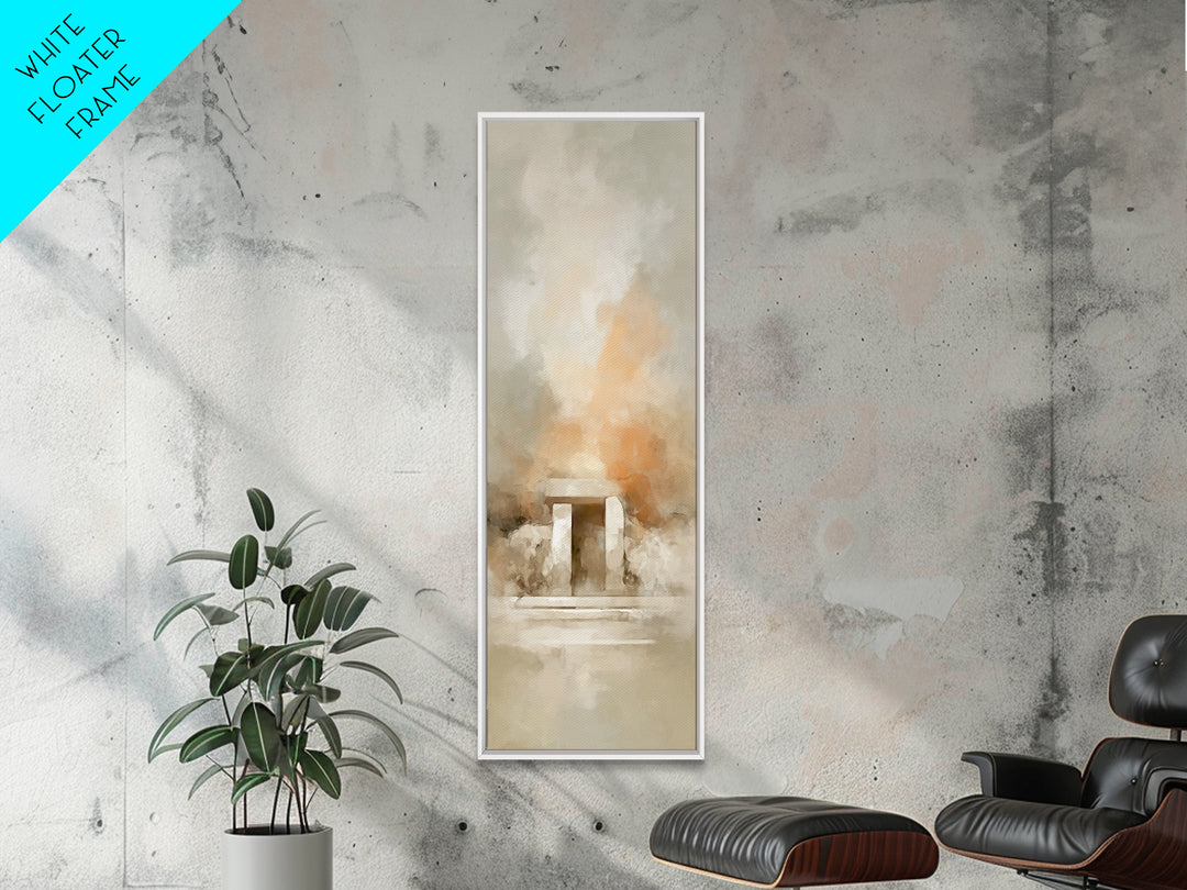 Stone Of Promise – Framed Canvas Print – Christian Wall Art – Tall Narrow Wall Art – Jesus Painting – Christian Art Canvas