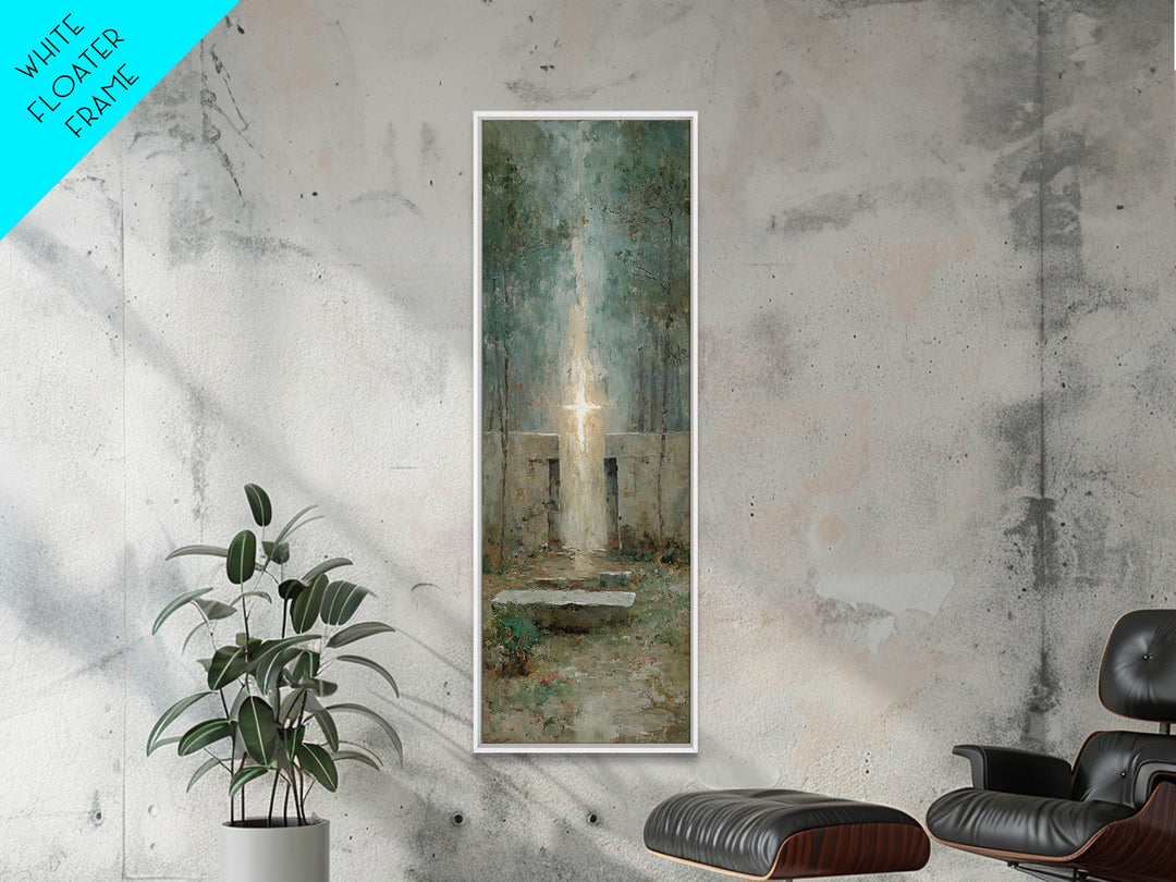 Ascension Glory Sky – Framed Canvas Print – Tall Narrow Wall Art – Jesus Painting – Christian Wall Art – Christian Art Canvas