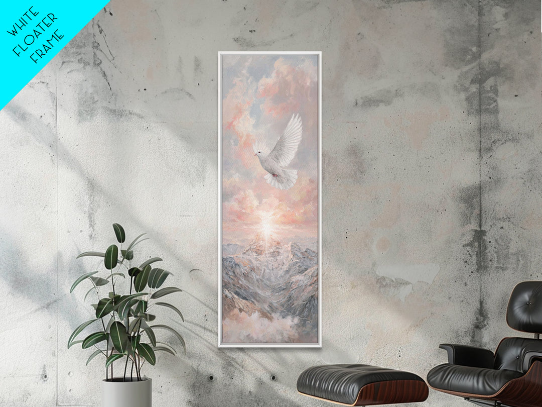 Wings Of Holy Peace – Framed Canvas Print – Skinny Art – Christian Wall Art – Christian Art Canvas – Subtle Christian Art – Modern Christia