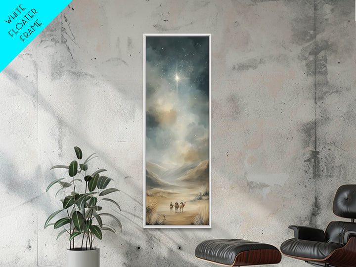 Guiding Star Journey | Framed Canvas Print | Skinny Art | Christian Art Canvas | Christmas Wall Art | Christian Painting