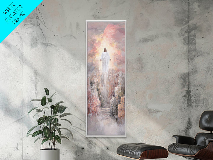 Ascension Light | Framed Canvas Print | Tall Narrow Wall Art | Christian Art Canvas | Jesus Painting | Christian Wall Art