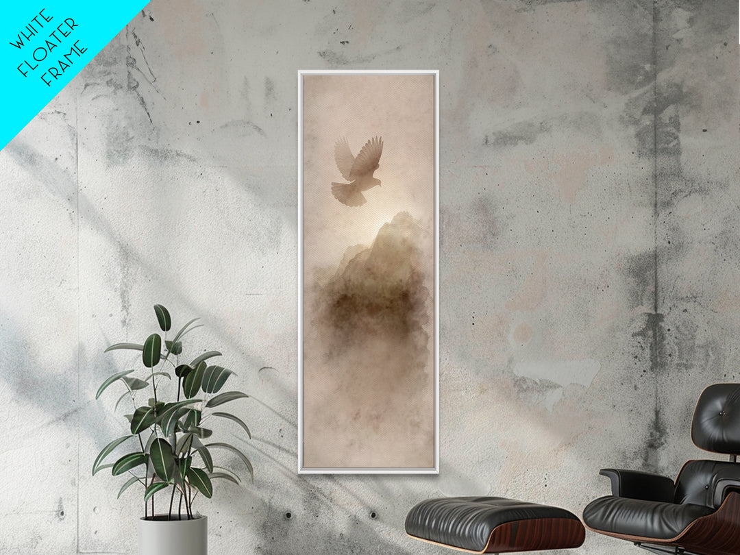 Wings Of Peace – Framed Canvas Print – Christian Wall Art – Christian Art Canvas – Tall Narrow Wall Art – Jesus Painting – Christian Decor