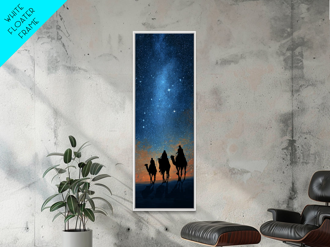 The Guiding Light – Framed Canvas Print – Narrow Art – Christian Art – Christian Art Canvas – Christian Christmas Art – Christmas Wall Art