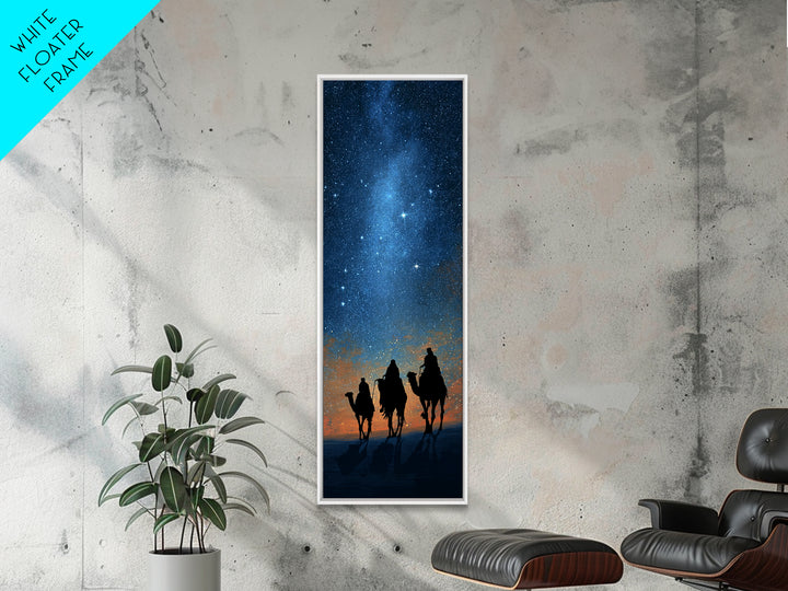The Guiding Light – Framed Canvas Print – Narrow Art – Christian Art – Christian Art Canvas – Christian Christmas Art – Christmas Wall Art