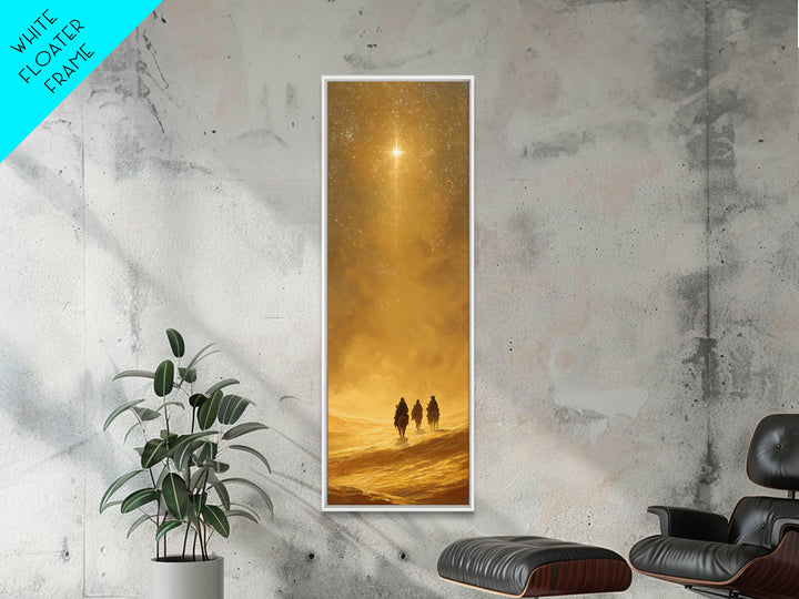 Holy Desert Trek – Framed Canvas Print – Christian Wall Art – Narrow Art – Christmas Art – Christian Art Canvas
