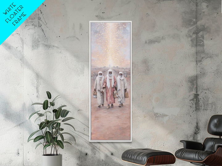 Wisemen’s Ascent – Framed Canvas Print – Christian Art Work – Tall Skinny Art Print – Christian Christmas Art – Christian Wall Art