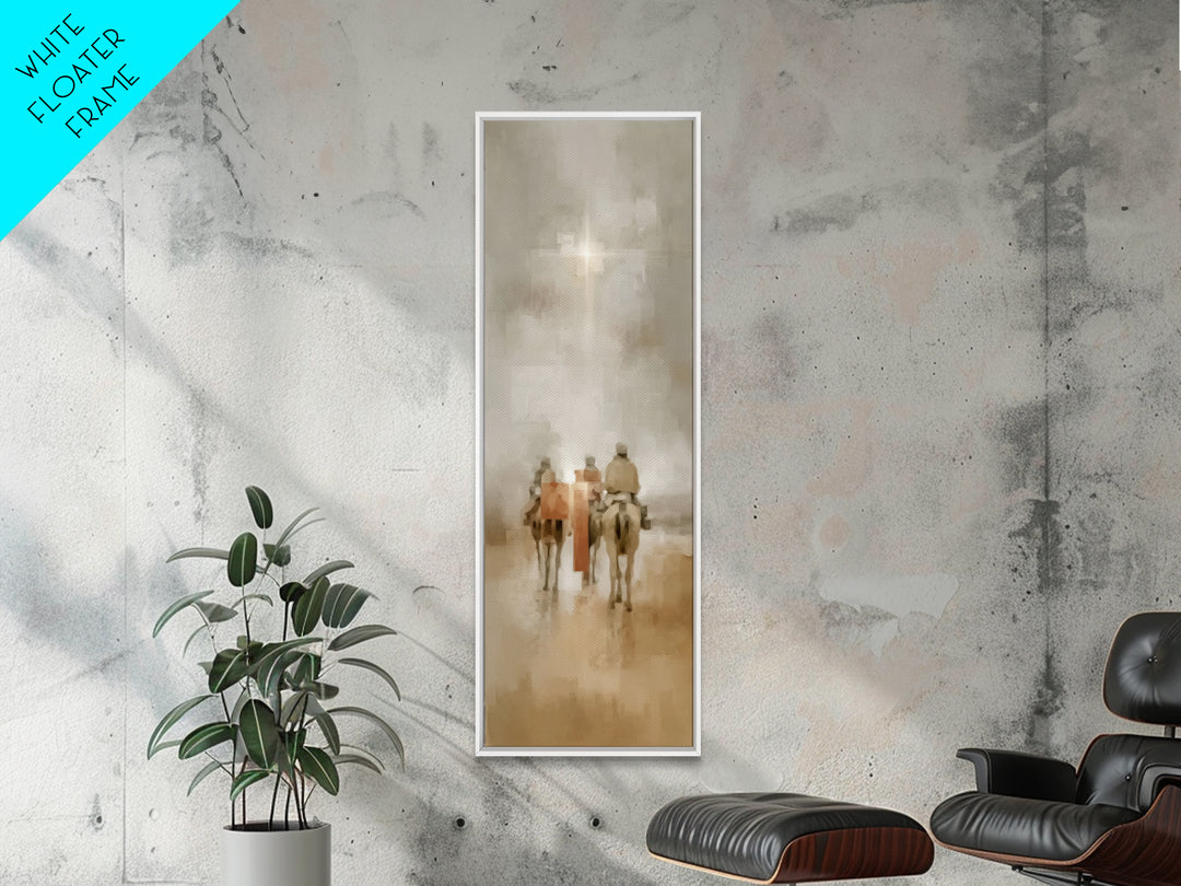 Desert Star Journey – Framed Canvas Print – Christian Wall Art – Tall Narrow Wall Art – Christian Art Canvas – Christmas Art