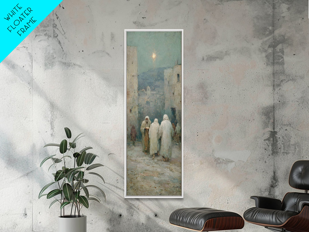 Bethlehem Pathway – Framed Canvas Print – Christian Christmas Art – Narrow Art – Christian Art Work – Christian Wall Art