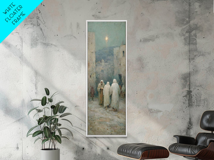 Bethlehem Pathway – Framed Canvas Print – Christian Christmas Art – Narrow Art – Christian Art Work – Christian Wall Art
