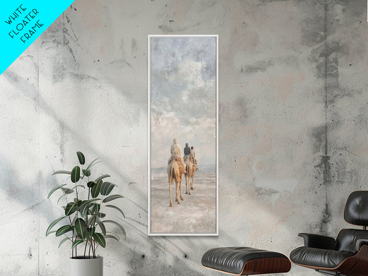 Wandering Faith Trio – Framed Canvas Print – Christian Art Canvas – Tall Skinny Art Print – Christian Christmas Art – Christian Art