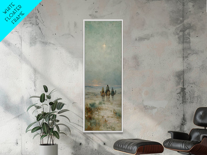 Morning Star Road – Framed Canvas Print – Christian Wall Art – Narrow Art – Christian Christmas Art – Christian Art Work