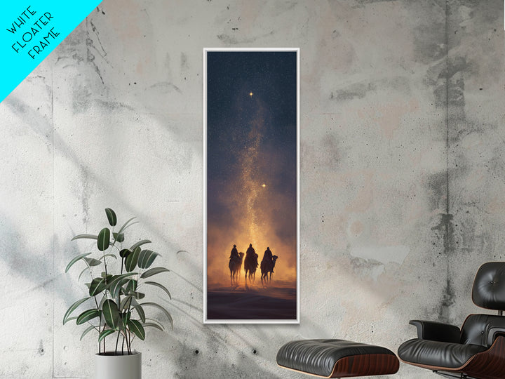 The Guiding Star, Framed Canvas Print, Tall Narrow Wall Art, Christian Wall Art, Christian Art Canvas, Jesus Christmas Art, Vintage Christm
