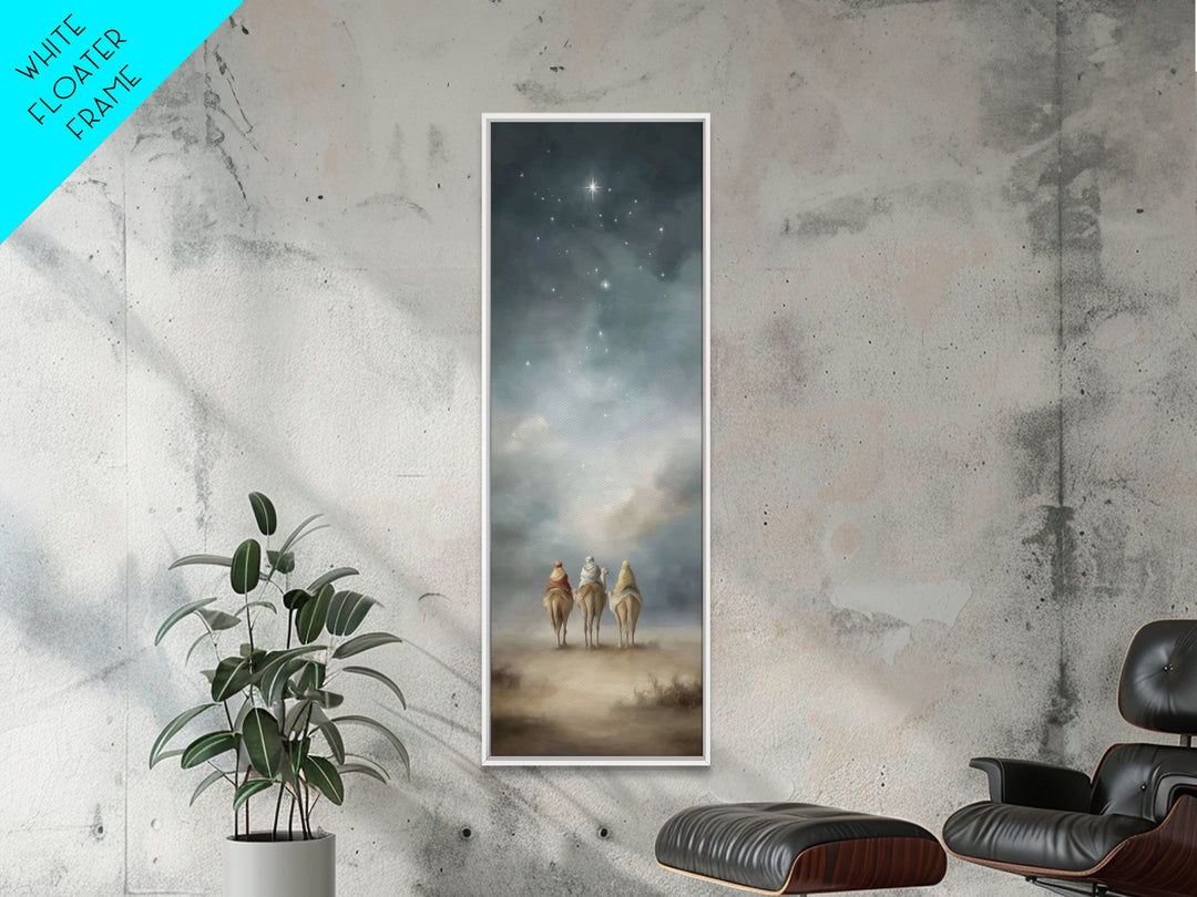 Desert Night Journey, Framed Canvas Print, Skinny Art, Christian Christmas Art, Christian Art Canvas, Large Christian Art, Modern Christian
