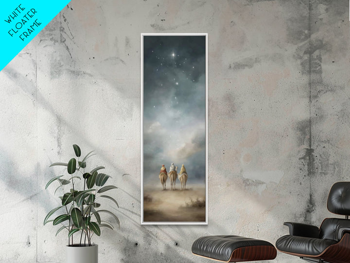 Desert Night Journey, Framed Canvas Print, Skinny Art, Christian Christmas Art, Christian Art Canvas, Large Christian Art, Modern Christian