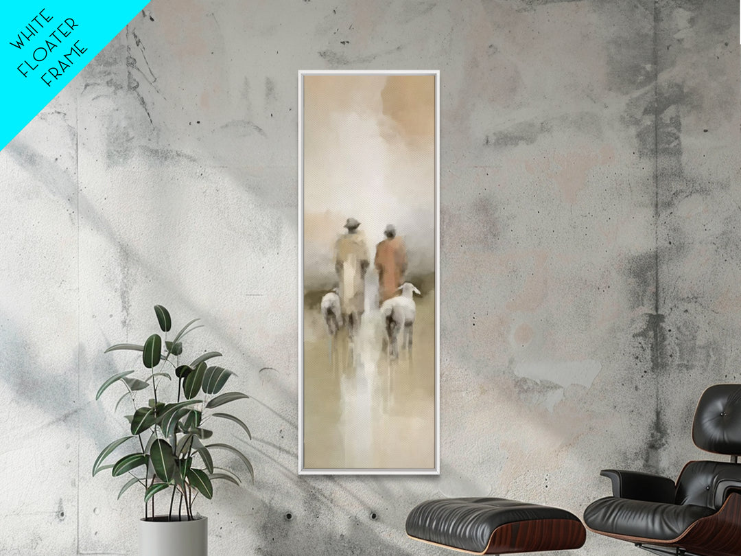 Night Of Promise, Framed Canvas Print, Tall Narrow Wall Art, Christian Christmas Art, Christian Art Work, Jesus Christmas Art, Subtle Chris