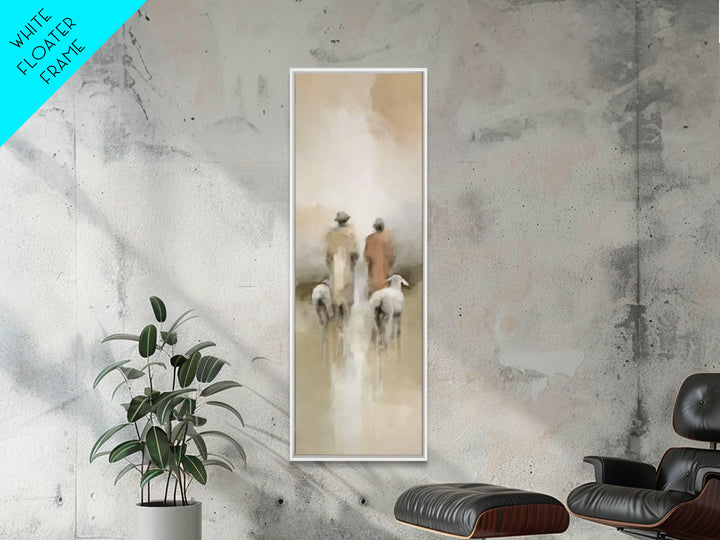Night Of Promise, Framed Canvas Print, Tall Narrow Wall Art, Christian Christmas Art, Christian Art Work, Jesus Christmas Art, Subtle Chris