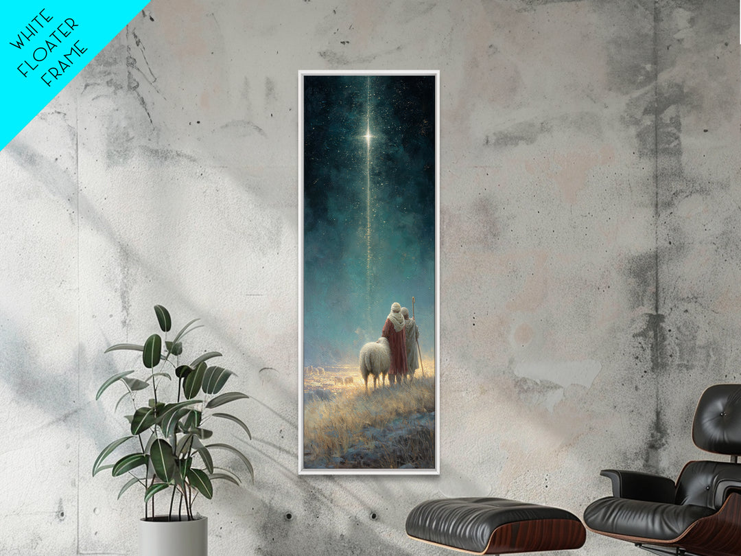 Heavenly Calling, Framed Canvas Print, Narrow Art, Christian Art, Christian Art Canvas, Christian Christmas Decorations, Moody Christmas Ar