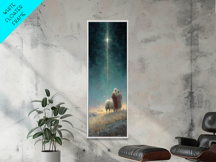 Heavenly Calling, Framed Canvas Print, Narrow Art, Christian Art, Christian Art Canvas, Christian Christmas Decorations, Moody Christmas Ar