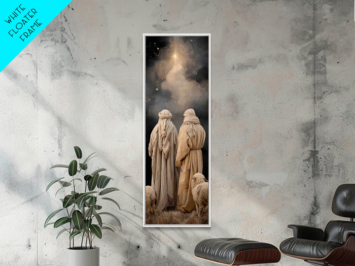 Divine Light Rise, Framed Canvas Print, Tall Narrow Wall Art, Christian Wall Art, Large Christian Painting, Christmas Art Prints, Christian