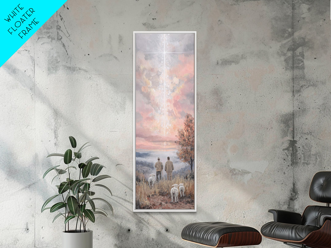 Eternal Dawn Star, Framed Canvas Print, Tall Skinny Art Print, Christian Christmas Art, Christian Art Print, Framed Christian Art, Vintage