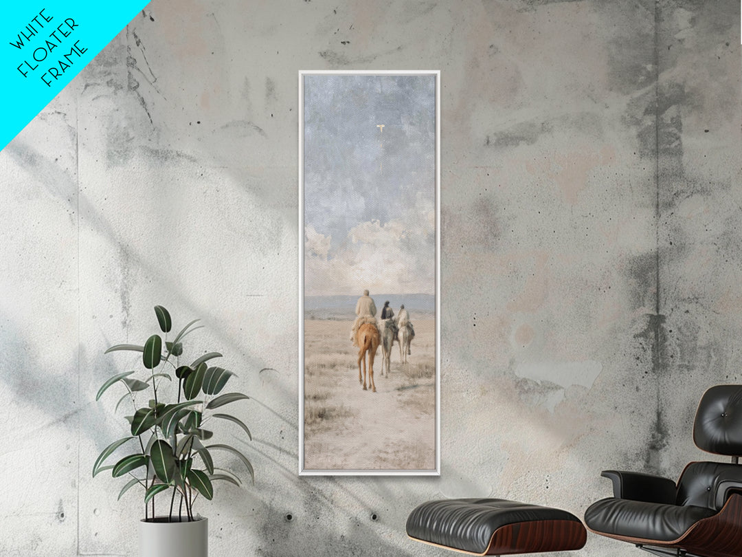 Guiding Star Journey – Framed Canvas Print – Christian Wall Art – Christmas Art – Tall Narrow Wall Art – Christian Decor – Christmas Wall A