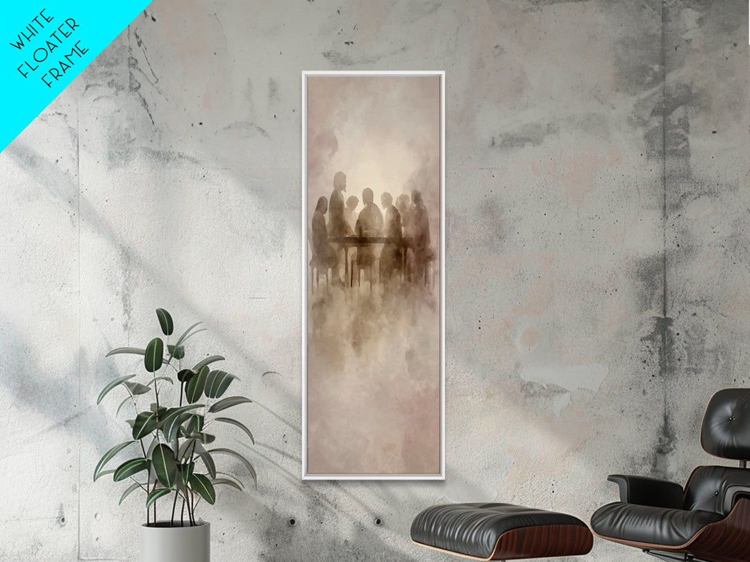 Gathered In Grace – Framed Canvas Print – Christian Wall Art – Christian Art Canvas – Tall Narrow Wall Art – Christian Painting – Subtle Ch