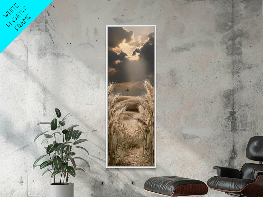 Harvest Of Faith – Framed Canvas Print – Christian Wall Art – Christian Art Print – Tall Narrow Wall Art – Christian Painting – Moody Chris