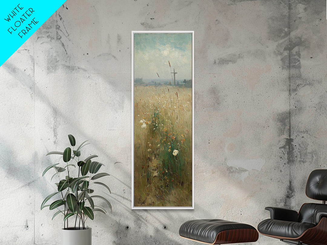 Heavenly Wheatlands – Framed Canvas Print – Christian Wall Art – Christian Art Canvas – Narrow Art – Christian Painting – Subtle Christian