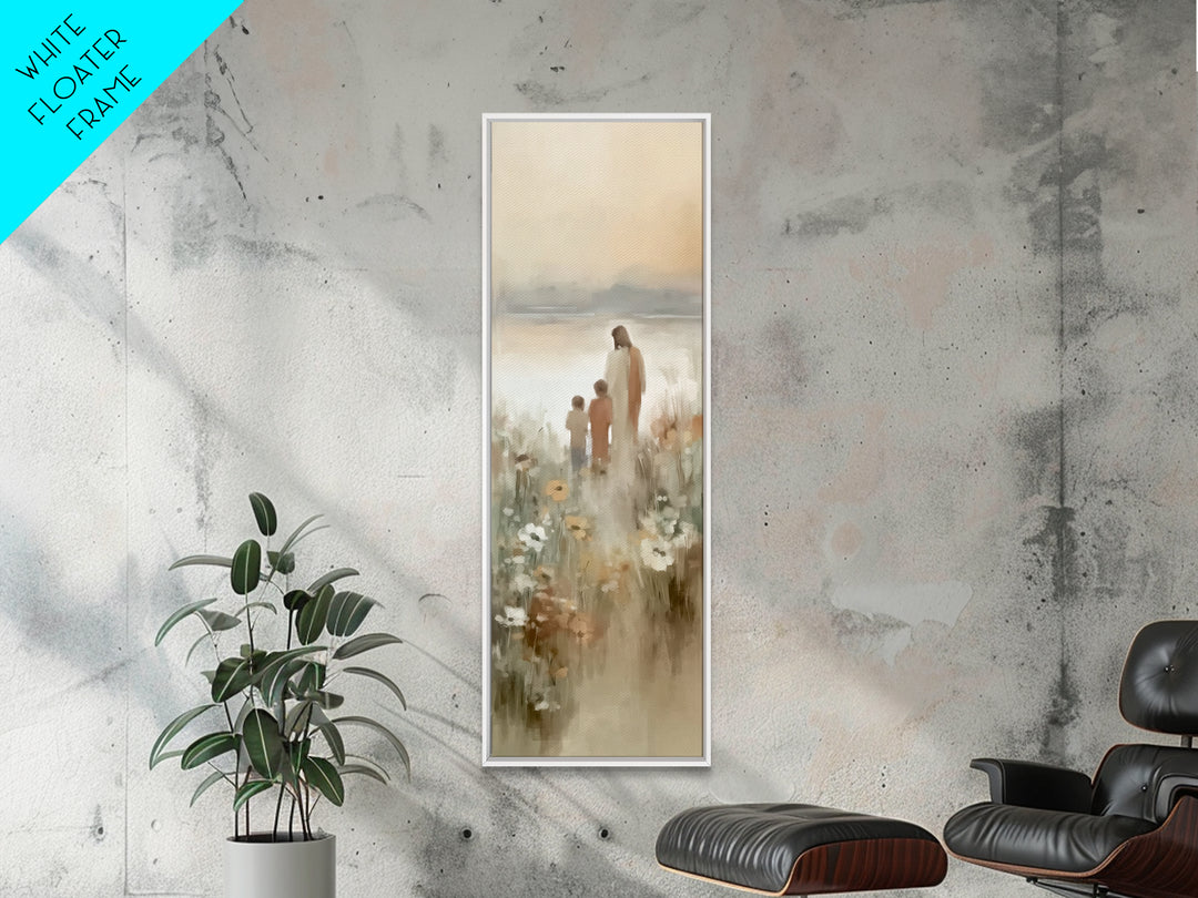 Fields Of Promise – Framed Canvas Print – Tall Narrow Wall Art – Christian Art Canvas – Jesus Painting – Christian Wall Art – Moody Christi