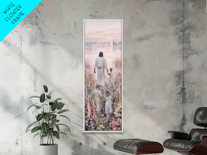 Morning Grace Bloom – Framed Canvas Print – Narrow Art – Christian Wall Art – Christian Art Print – Jesus Painting – Unique Christian Art –