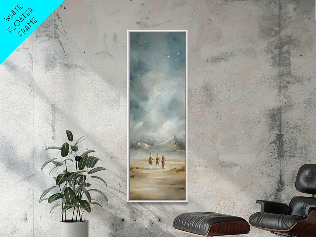 Starry Night Caravan – Framed Canvas Print – Tall Skinny Art Print – Christian Wall Art – Christmas Wall Art – Christian Decor – Christian