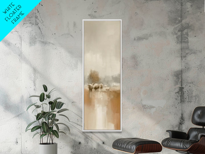 Soft Pasture Peace – Framed Canvas Print – Tall Skinny Art Print – Christian Wall Art – Christian Art Canvas – Moody Christian Art – Jesus