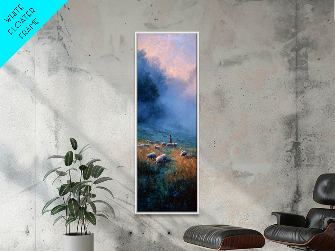 Morning Flock Light – Framed Canvas Print – Skinny Art – Christian Wall Art – Christian Art Canvas – Subtle Christian Art – Jesus Painting