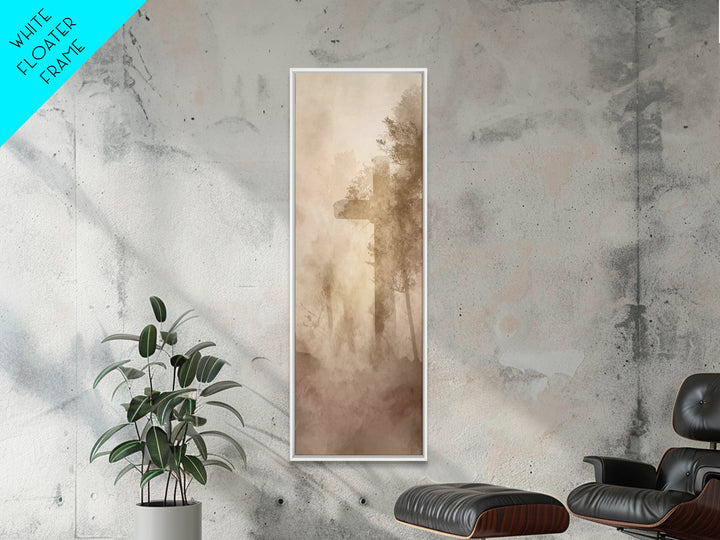 Cross Of Serenity – Framed Canvas Print – Tall Narrow Wall Art – Christian Art Canvas – Christian Wall Art – Moody Christian Art – Christma